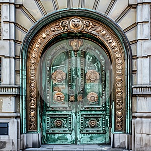 Vintage Door, Art Deco Enter, Luxury Elevator Door, Ornate Gate, Art Nouveau Architecture, Copy Space