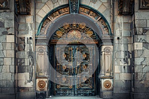 Vintage Door, Art Deco Enter, Luxury Elevator Door, Ornate Gate, Art Nouveau Architecture, Copy Space