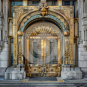 Vintage Door, Art Deco Enter, Luxury Elevator Door, Ornate Gate, Art Nouveau Architecture, Copy Space