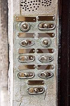 Vintage door bell buttons