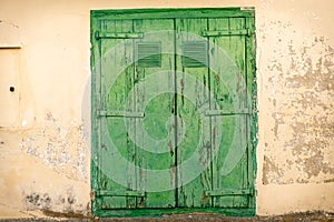 vintage door of external antique wooden door of Country house