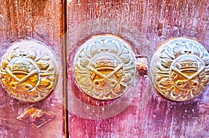 The door handles of medieval church, Cadiz, Spain