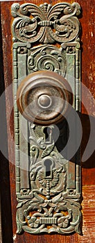 Vintage door knob double key hole
