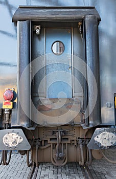 Vintage door on the train compartment