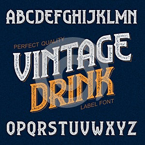 Vintage drink label font
