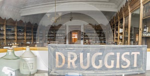Vintage drug store interior