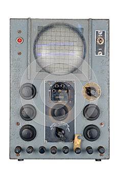 Vintage dual beam blue phosphor oscilloscope photo