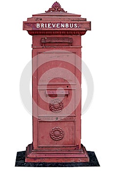 Vintage dutch mailbox isolated