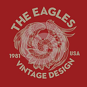 Vintage Eagle Bird Wing Annimal Usa America Vector illustration 18