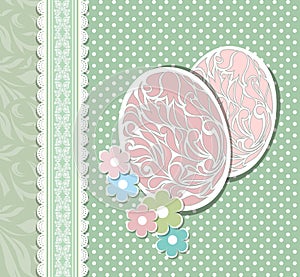 Vintage Easter card with eggs vector