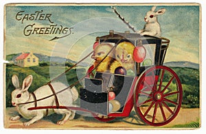 Vintage Easter Greetings Postcard