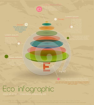 Vintage eco infographic with fir-tree.