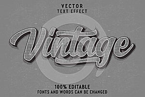 Vintage editable to changed text effect style vector illustration photo