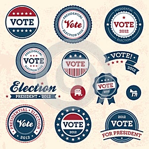 Vintage election badges