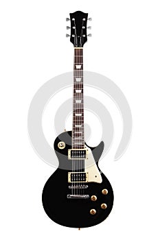 Vintage electric guitar isolated on white with clipping path