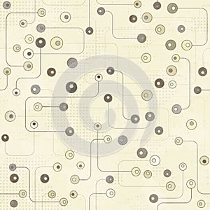Vintage electronic seamless pattern with grunge effect