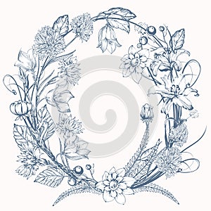 Vintage elegant flowers. Flower vector illustration concept for wedding card or invitations. Botany.