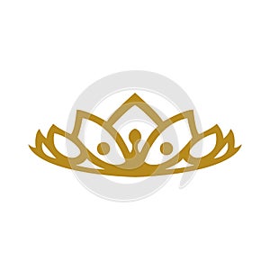 vintage elegant gold tiara logo illustration template design vector in isolated white background