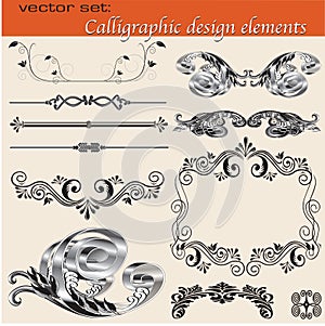 Calligraphic design series of elements photo