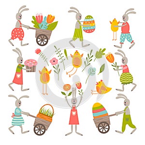 Vintage elements set of easter theme.