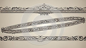 vintage elements A vintage line separator with decorative elegant retro fancy lines dividers frame border