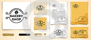 Vintage emblem cupcake, Bread bakery Logo and business branding template Designs Inspiration Isolated on White Background