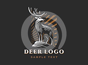 Vintage Emblem with Deer for Your Business