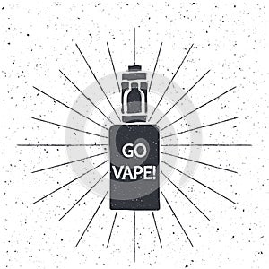 Vintage emblem of the electronic cigarette