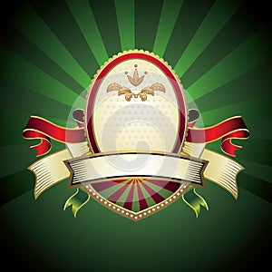 Vintage emblem on green