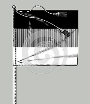 Vintage engraving stylized drawing of Germany flag