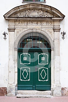 Vintage Entrance door in old Riga, Latvia.