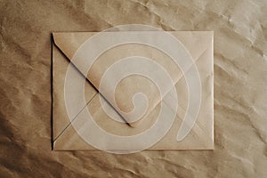 Vintage envelope on textured paper background