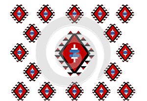 Vintage ethnic pattern, Serbian ornament, isolated on white background