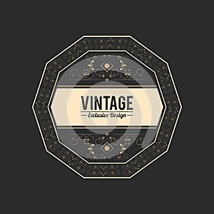 Vintage exlusive design luxury golden floral sticker