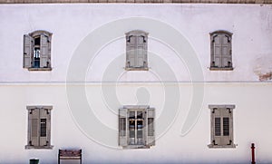 Vintage facade of old building in Old Tel Avive, Israel