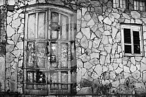 Vintage facade and wooden door in Neve Tzedek, Tel Aviv Jaffa Israel