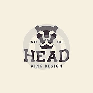Vintage face head lioness logo symbol icon vector graphic design illustration idea creative