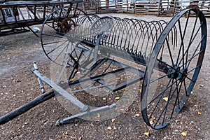 Vintage farm cultivator close up ready for framing