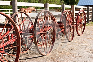 Vintage farm equipement wheels