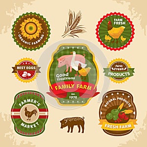 Vintage farm labels