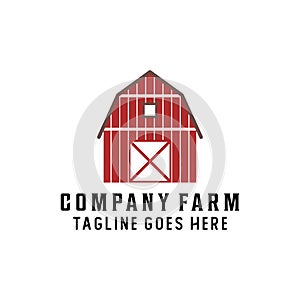 Vintage farm logo design - barn wood building house farm cow cattle