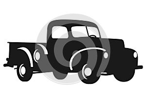 Vintage farm pickup truck svg illustration