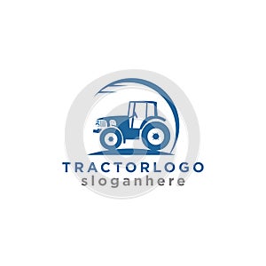 Vintage farm tractor logo design vector. agriculture farmer logo template