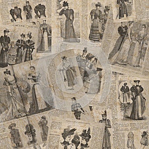 Vintage fashion newspaper texture