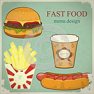 Vintage fast food menu