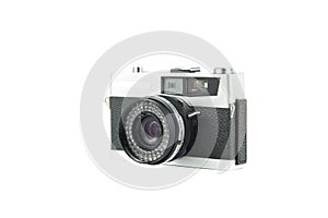 Vintage film camera isolated in white background