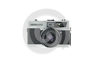 Vintage film camera isolated in white background