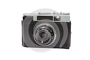 Vintage film camera isolated on white background