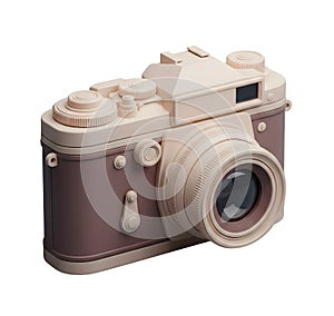 Vintage Film Camera Minimalist 3D Rendering in a Soft And Smooth Renderer