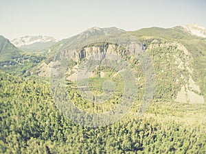 Vintage Film look image looking toward Mount Wilson near Telluride Colorado USA